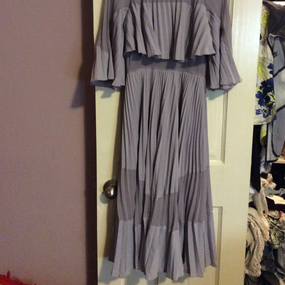 Lilac Pleated Midi Dress